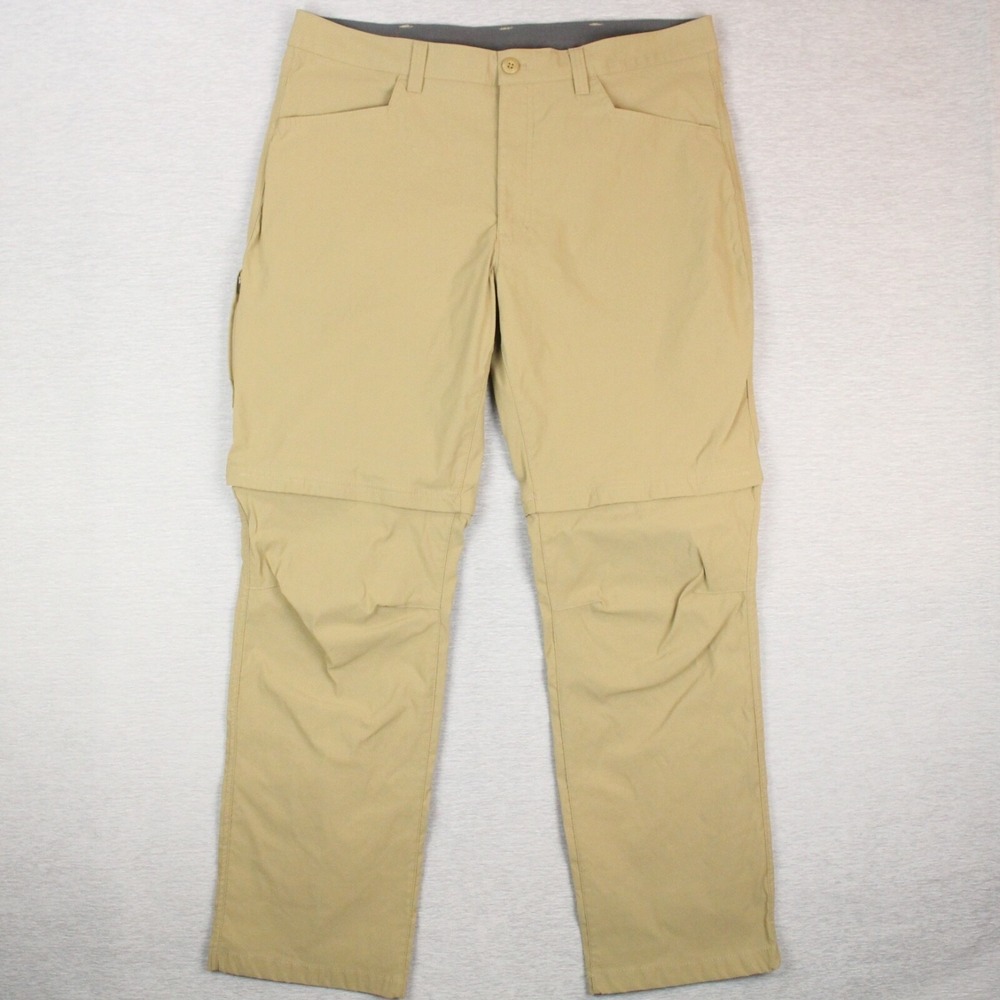 Eddie Bauer Convertible Tech Pants Mens Size 38x32 Saddle Nylon Spandex